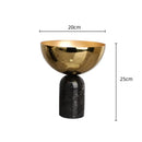 GobekUsa Golden Fruit Bowl Metal Handicraft with Marble Base Storage Container Tray