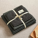 GobekUsa Japanese Grid Print Bed Set in Washed Cotton for Summer Comfort