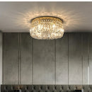 GobekUsa Golden LED Crystal Round Ceiling Lamp