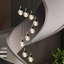 GobekUsa Crystal Chandelier Stair Pendant Lamp Living Room Interior Lighting