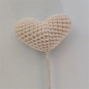 GobekUsa Heart-Shaped Crochet Flower Bouquet - Handmade Wedding Home Decor & Family Gift