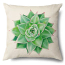 GobekUsa Green Leaves Decorative Pillow Case - Simple Style Cotton Linen Sofa Cushion Cover