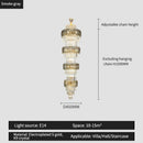 GobekUsa Elegant Crystal Hollow Long Chandelier for Duplex Living Room and Stairwell