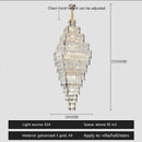 GobekUsa Crystal Large Chandelier for Villa Duplex Loft Stairs, Elegant Hall Pendant Light