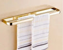 GobekUsa Gold Brass Bathroom Hardware Set: Paper Holder, Towel Bar, Soap Basket, Towel Rack