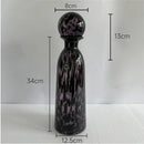 GobekUsa Leopard Texture Glass Vase: Modern Floral Vase for Chic Room Decor