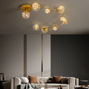 GobekUsa Gold Crystal Glass Ball LED Chandelier for Modern Living Room Bedroom Dining Kitchen