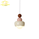 GobekUsa Cream Wind Resin/Glass Pendant Lights: Modern LED E27 Hanging Lamp for Bedroom, Bar, Kids Room