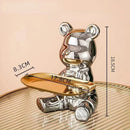 GobekUsa Bear Doll Storage Tray Piggy Bank Snacks Makeup Key Holder Home Decor Accessory