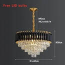 GobekUsa Black Crystal Chandelier: Modern Luxury LED Lighting for Living Room, Bedroom