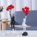 GobekUsa Banksy Girl Balloon Sculpture Figure for Modern Interior Decor