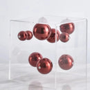 GobekUsa Abstract Metal Ball Artworks in Transparent Acrylic Container Boxes