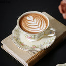 GobekUsa Gold-plated Classical Ceramic Cup & Saucer Set for Dining Table Coffee Afternoon Tea