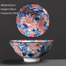 GobekUsa Blue & White Ceramic Kung Fu Tea Cup - Japanese Style Porcelain Sake Cups