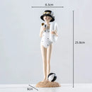 GobekUsa Cartoon Girls Resin Figure Sculpture for Home Decor