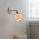 GobekUsa Ceramic Wall Sconce Light Copper Arm Nordic Minimalism Bedroom Bathroom Mirror