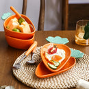 GobekUsa Carrot-Shaped Ceramic Tableware Set - Creative and Cute Household Plates for Desserts, Fruits, and Snacks