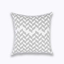 GobekUsa Geometric Embroidered Cushion Cover Light Grey Cotton 45x45cm