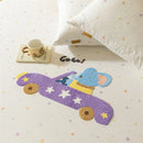 GobekUsa Cartoon Embroidered Fitted Sheet Single Bed Cover, 100% Cotton, All Seasons, Anti-Slip