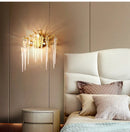 GobekUsa Crystal LED Wall Light Sconces for Living Room Bedroom, Modern Interior Wall Lamp
