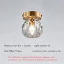 GobekUsa Elegant Crystal Ceiling Light Fixture for Hall Entrance Balcony Bathroom IP20