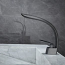 GobekUsa Brushed Gold Basin Mixer Tap Single Handle Hot Cold Waterfall Faucet
