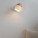 GobekUsa LED Wall Lights Wood White Ceramic Rotate, Living Room Bedside Lamp
