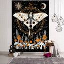 GobekUsa Celestial Moth Tapestry: Moon Phase Flower Mandala Wall Decor