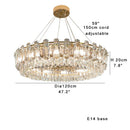 GobekUsa Clear Crystal Oval Chandelier | Luxury Dining Room Light | Height Adjustable Hanglamp
