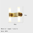 GobekUsa Gold Brass Acrylic Wall Lamp with G9 Bulb for Bathroom and Bedroom Lighting