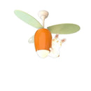 GobekUsa Kids Room Rabbit Carrot Helicopter Ceiling Fan Lamp Boy Girl Bedroom