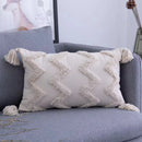 GobekUsa Geometric Tufted Tassel Pillow Cover - Handcrafted Boho Chic Cushion Cover