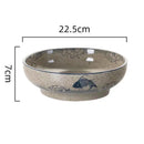 GobekUsa 9" Retro Ceramic Ramen Noodle Bowl - Japanese Style Soup Bowl for Pickled Cabbage Fish