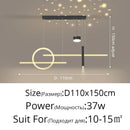 GobekUsa Black Nordic Style LED Pendant Lights for Living Room Dining Room Lighting