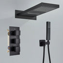 GobekUsa Brushed Gold Thermostatic Shower Faucet Set with Concealed Mixer Tap