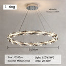 GobekUsa Crystal Ring Chandelier: Modern Dimmable LED Ceiling Fixture