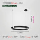 GobekUsa LED Ring Chandelier for Home Decor - Modern Nordic Style Lighting