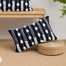 GobekUsa Geometric Embroidered Cushion Cover with Tufted Tassels for Sofa and Bedroom