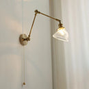 GobekUsa Brass Swing Arm LED Wall Light Fixture with Rotatable Arms & Pull Chain Switch