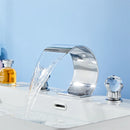 GobekUsa Gold Crystal Handle Bathroom Faucet - Widespread Brass Sink Tap