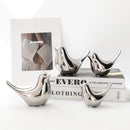GobekUsa Golden Silver Bird Figurines Modern Ceramic Statues - Home Decor Wedding Gifts
