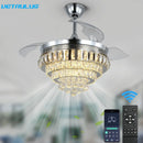 GobekUsa Crystal Ceiling Fan with LED Light and Remote Control