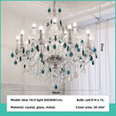 GobekUsa Blue Crystal Chandelier: Luxury E14 Pendant Lights for Living Room and Bedroom