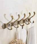 GobekUsa Bronze Carved Bath Accessories Set: Shelf, Towel Rack, Paper Holder, Toilet Brush Holder