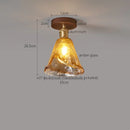 GobekUsa Amber Glass LED Ceiling Light: Modern Aluminum Wood Kitchen Balcony Room Lamp
