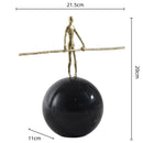 GobekUsa Golden Metal Abstract Figure Sculpture Home Decor CraftǀCreative Figurine Ornament