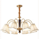 GobekUsa Antique Copper Chandelier for Retro American Country Living Room and Dining Room