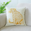 GobekUsa Gold Leopard Velvet Pillow Case 45x45cm Luxury Embroidered Animal Cushion Cover