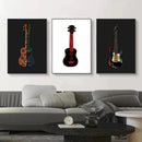 Abstract Electric Guitar Canvas Print - Music Wall Art by GobekUsa