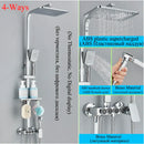 GobekUsa Digital Display Thermostatic Shower Faucet Set Rainfall Shower Mixer
